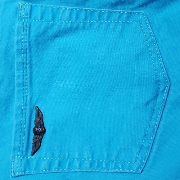 Rock & Republic pants women's size 3 electric blue Banshee lightweight - Picture 10 of 16